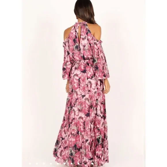 Petal & Pup HILARY PLEATED MAXI DRESS - PINK FLORAL XSmall New - Picture 12 of 12